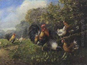 Hahne Und Huhner by Julius Scheuerer