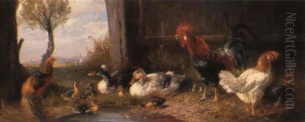 Poultry By A Pond - view 1