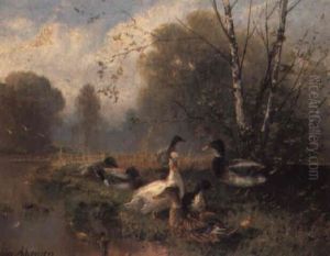 Ducks By A Pond Ducks By A Pond