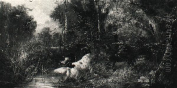 Drei Englische Setter Auf Entenjagd - view 1