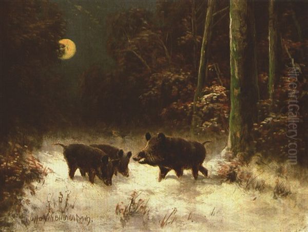 Wildschweine Bei Mondlicht - view 1