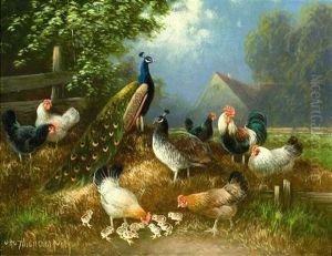 Auf Einem Huhnerhof by Otto Scheuerer