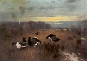 Balzende Spielhahne by Otto Scheuerer