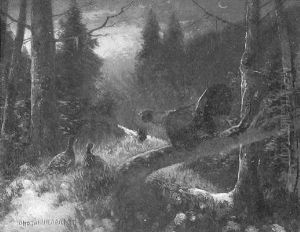 Balzender Auerhahn In Landschaft thumbnail