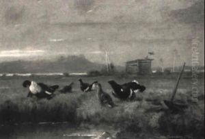 Birkh_hner In Weiter Voralpenlandschaft by Otto Scheuerer