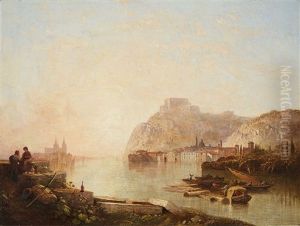 The Rhine Near Ehrenbreitstein by Caspar Johann Nepomuk Scheuren
