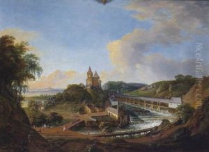 Die Burgruine Weitenegg Und Der Holzrechen Des Weitenbaches In Niederosterreich by Franz Scheyerer