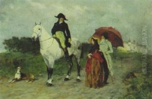 Unterhaltung Wahrend Eines Ausrittes by Julius Schgoer