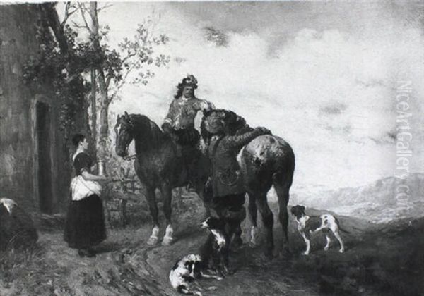 Zwei Reiter Vor Der Schenke - view 1