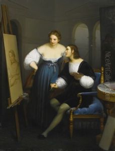 Raphael Painting La Fornarina by Felice Schiavoni
