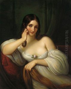 Ruhende Schonheit Mit Rose by Natale Schiavoni