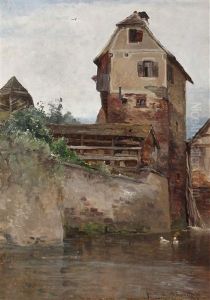 Fachwerkhaus Auf Der Flussmauer