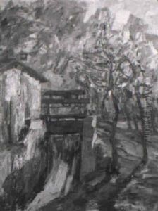 Wassermuhle In Einer Fruhlingslandschaft