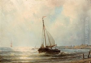 Bomschuit' In The Surf by Petrus Paulus Schiedges the Elder