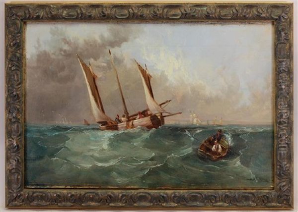 Painting Of Ships In Rough Seas - view 1