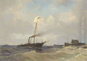 A Steamer Running Inshore Off The Low Countries