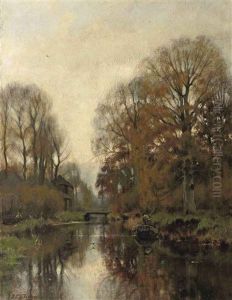 In A Rowing Boat In Autumn by Petrus Paulus Schiedges the Younger