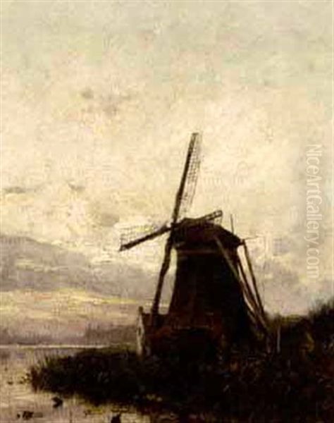 A Windmill In A Polder Landscape - view 1