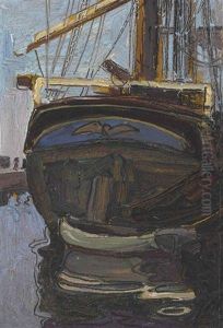 Segelschiff Mit Ruderboot (triest)