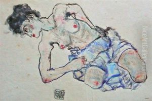 Untitled Study Of A Kneeling Female Nude