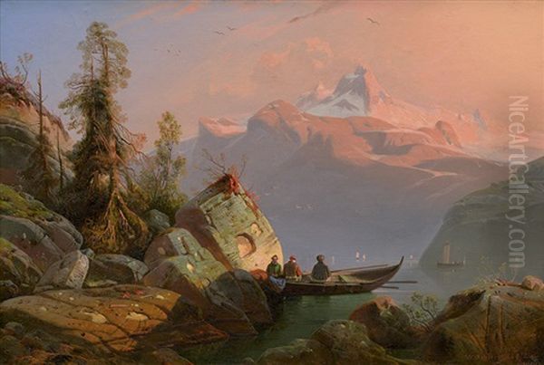 Abendstimmung An Einem Norwegischen Fjord - view 1