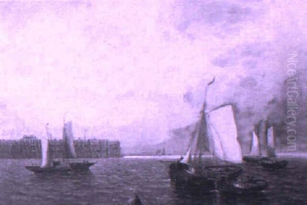 Ships Outside A Harbour - view 1