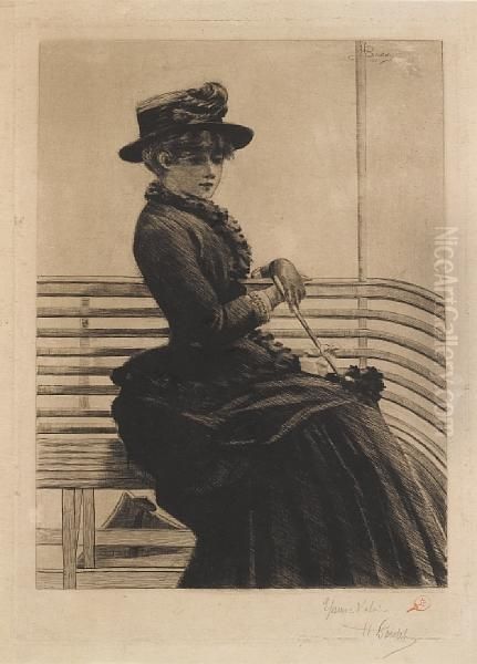 Woman Seated On A Boat - view 1