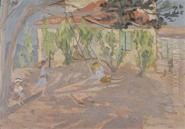 Im Garten Spielende Kinder (+ Kustenlandschaft, Verso) - view 1