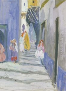 Arabische Altstadtgasse Mit Frauen Und Kindern