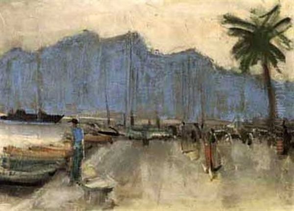 Hafenquai Mit Palme - view 1