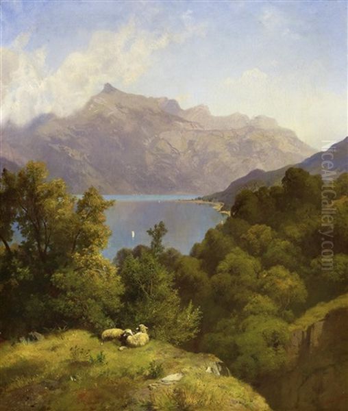 Landschaft An Einem Schweizer Gebirgssee - view 1