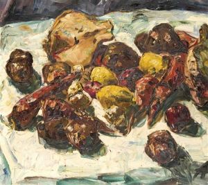 Worpsweder Garten Mit Bluhenden Baumen (+ Gemusestillleben, Verso) by Albert Schiestl-Arding