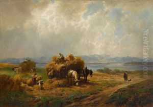 Getreideernte Am Starnberger See by Robert (August Rudolf) Schietzold