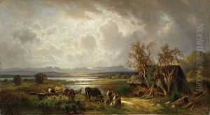 Gewitterstimmung Am See by Robert (August Rudolf) Schietzold