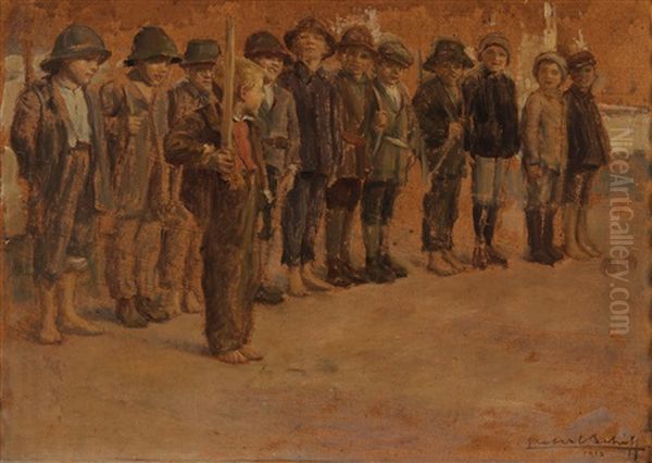 Game Of Soldiers (+ Portrait Sketch Of A Man, Verso) - view 1