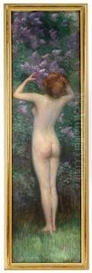 Der Duft Des Fruhlings (stehender Frauenakt) by Robert Schiff