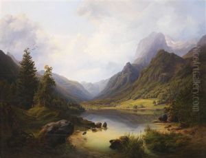 Gebirgslandschaft Mit Stillem See