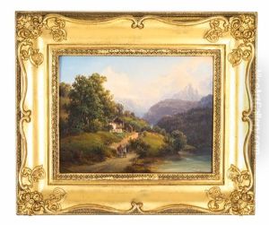 Partie Von Berchtesgaden Gegen Den Konigssee by Anton Schiffer