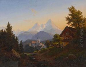 Blick Auf Berchtesgaden Mit Watzmann