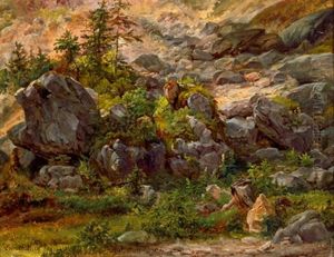 Aus Dem Echernthal Bey Hallstatt Im Sept 1853 by Anton Schiffer