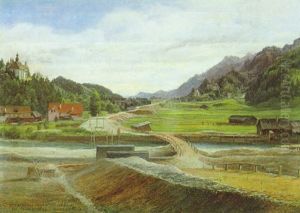 Bruckenbau Bei Arnoldstein In Oberkarnthen Am 24. Juni, 1857