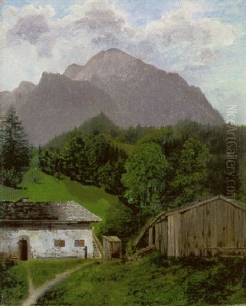 Bauernhaus Und Scheune Im Gebirgstal - view 1