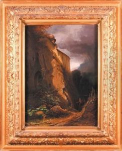 Mnich Przy Gorskiej Kapliczce by Jost Joseph Niklaus Schiffmann