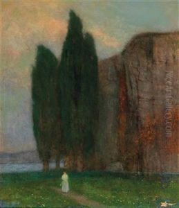 Landscape With A Figure Of A Girl by Jacob Schikaneder