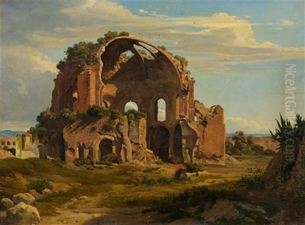 Antike Tempelruine In Der Campagna - view 1