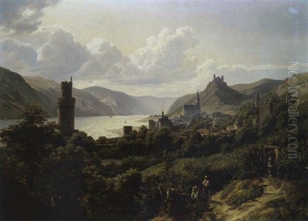Rheinlandschaft Mit Oberwesel - view 1