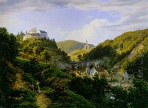 Schloss Schonberg An Der Bergstrasse by Johann Heinrich Schilbach
