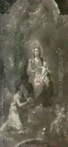 Maria Mit Dem Kinde, Von Engeln Verehrt, Entwurf Fur Ein Altarblatt by Jacob Schilcher