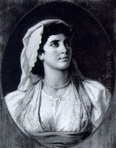 Portrait Einer Jungen Frau In Suditalienischer Tracht by Friedrich Schilcher