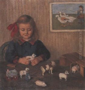 Bildnis Eines Spielenden Madchens by Eduard Schild